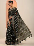 Libas Womens Woven Design Silk Blend Saree With Blouse Piece Black Onesize