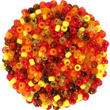 UPINS 1200 Pcs Fall Pony Beads,Autumn Thanksgiving Pony Beads for Jewelry Making Yellow Orange Red Brown for Hair Necklace Brace