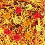 Jansun Fall Brown Orange Yellow Crinkle Cut Paper, 115g/4oz Shred Filler with Red Gold Orange Maple Leaf Confetti for Autumn Har