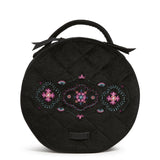 Vera Bradley Round Travel Cosmetic Makeup Organizer Case, Winter Ornaments