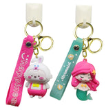 FunBlast Kawaii Keychain Rabbit and Mermaid Key Chain, 3D Fancy Rubber Key Ring, Keyrings for Home, Office, Car, Best Gift Key