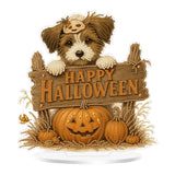 Eiflow Desktop Diamond Art Kit for Adults Happy Halloween, DIY Tabletop Diamond Art Painting with Stand, Acrylic Stand Up Gem Pa