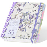 Eichenblatt 5 Subject Notebook College Ruled,B5 Spiral Lined Notebook with Dividers,240 Pages 100GSM Thick Spiral Writing Journa