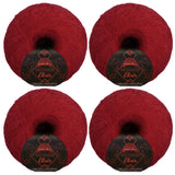 JubileeYarn Mohair Elixir Yarn - 50g/Skein Baby Wool Blend - Woo Woo - 4 Balls