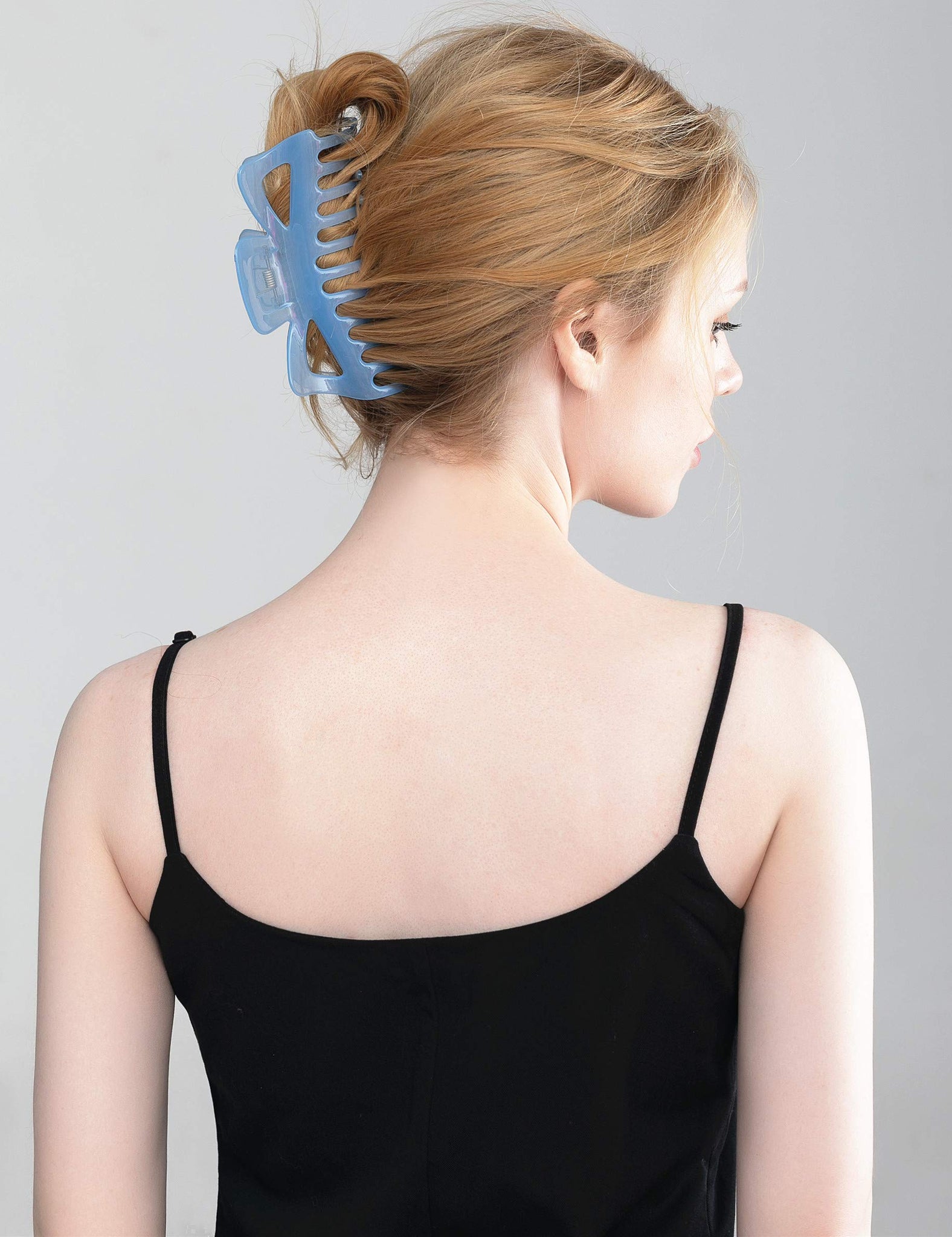 Prettyou Thick Hair Super Large Clips Crystal Plastic Claw Clamps Hairgrips Clips Accessories for Women, 2 pack. (C)