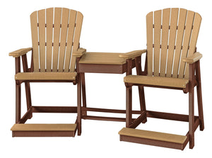 American Furniture Classics Counter Height Settee Table Combo, Cedar And Tudor Brown