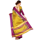 Art Decor Cotton Silk Mustard Saree With Blouse,Mustrad,Free Size,Cotton Silk,ready to wear,With Blouse Piece