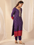 Libas Women'S Silk Blend Kurta Sets (99142_Purple_Xl)