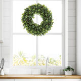12-Inch Boxwood Wreath - Round UV Resistant Artificial Spring, Summer, Fall, or Winter Wreath - Indoor/Outdoor Wreaths for Front