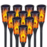 Toodour Solar Halloween Lights Outdoor, 10 Pack Solar Torch Lights with Flickering Flame, IP65 Waterproof Yard Landscape Decorat
