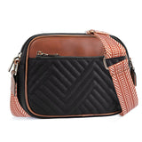 Adisa Women'S Girls Color Block Cross Body Sling Bag With Printed Belt (Sl5150-Bla),Black,,B0DXR1Z8ND