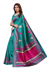 Anni Designer Indian Women'S Art Silk Festive Saree With Blouse Piece,Rama,Free,Art Silk,with blouse piece,with blouse piece