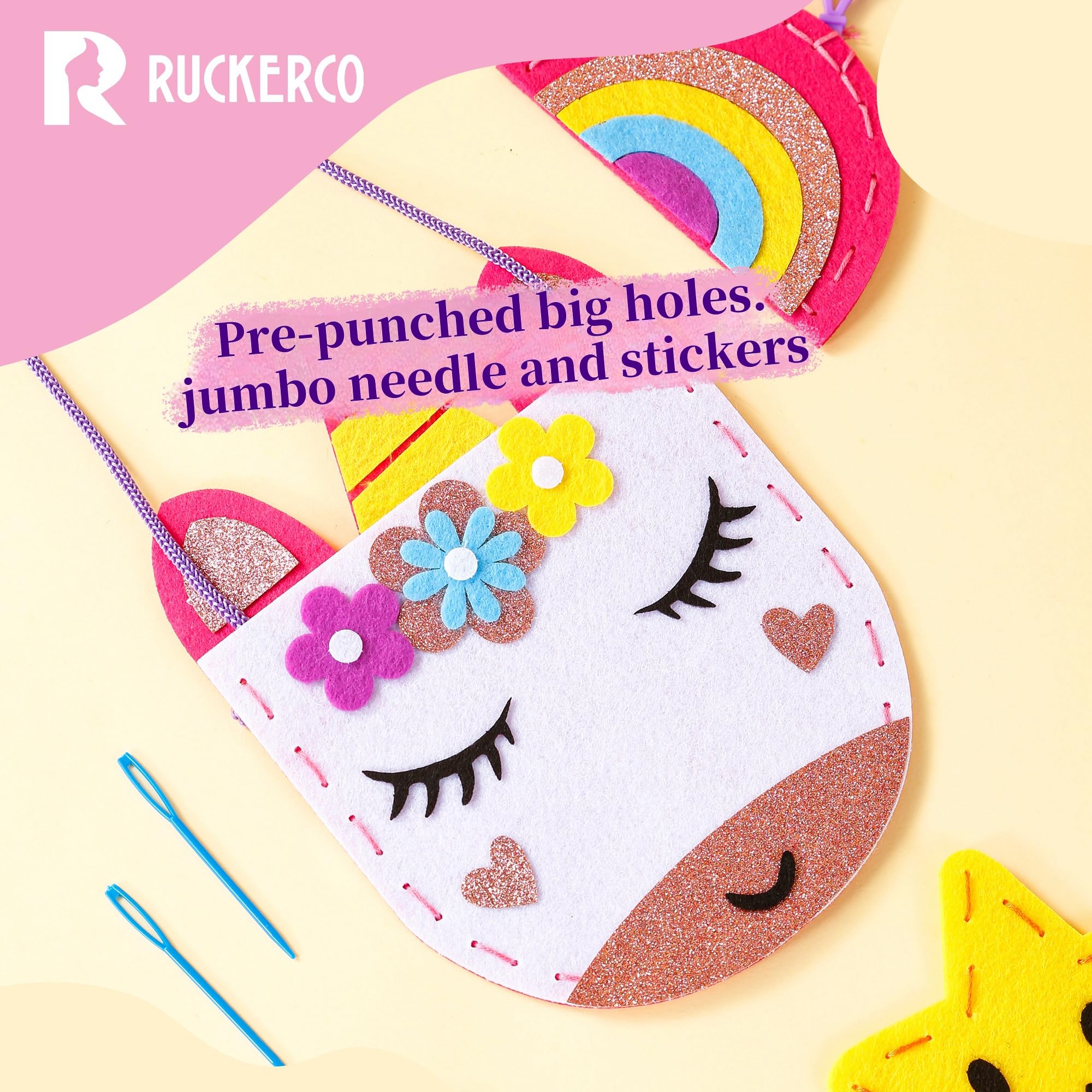 My First Sewing Kit for Beginners Kids Children's Arts and Crafts, 6 Easy DIY Projects of Stuffed Animals and Pillows Craft for