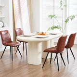 choairy Dining Chairs Set of 4, Modern Dining Chairs with Thick Cushions, PU Leather Upholstered Kitchen Dining Room Chairs with