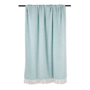 Aqua X-Diamond Geometric Throw