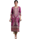 Libas Women'S Crepe Printed Straight Kurta (29261 Mauve