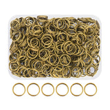 Mandala Crafts 10mm Antique Brass Double Jump Rings for Jewelry Making - 400 Pcs Small Split Key Rings Set for Crafts, DIY Keych