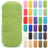 Tshirt Yarn for Crocheting,Apple Green T Shirt Chunky Elastic Fabric Thick T-Shirt Crochet Yarn for Beginners Crocheting Hand Kn