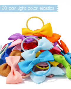 40PCS 2 Inches Baby Girls Hair Bows Ties Mini Boutique Elastic Hair Rubber Ribbon Hair Band Accessories for Kids Toddlers Infant