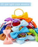 40PCS 2 Inches Baby Girls Hair Bows Ties Mini Boutique Elastic Hair Rubber Ribbon Hair Band Accessories for Kids Toddlers Infant