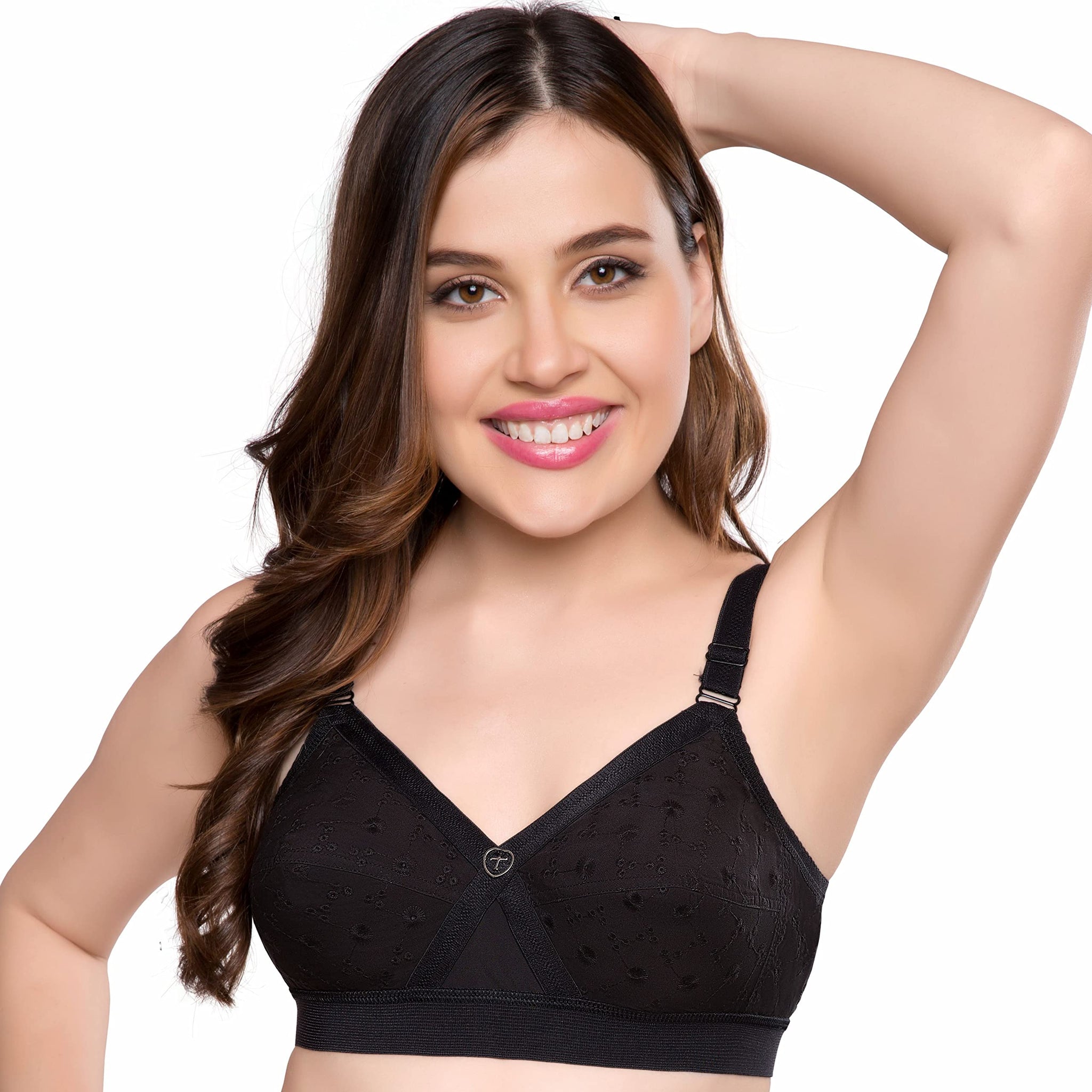 Trylo Women'S Non-Wired Bra (Krutika Chiken_Black_44G),BLACK,44,B07Z5DYL7N