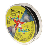 Stretch Magic Bead & Jewelry Cord Strong & Stretchy, Easy to Knot Black Color 0.5mm Diameter 25Meter (82 ft) Spool El