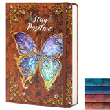 Ruled Journal Notebook, B5 3D Butterfly Embossed Hardcover Writing Journal With Elastic Closure Band, 192 Pages Lined Paper For 