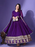 Wedani Georgette Anarkali Kurta For Women Purple,Purple,S,,,