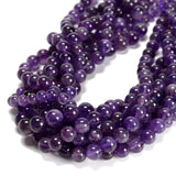 65Pcs Amethyst Purple 6mm Beads Natural Stone Round Gemstone Genuine Real Stone for DIY Bracelet Jewelry String Making