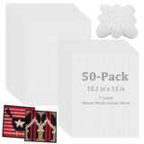 50 Pieces 7 Count Plastic Mesh Canvas Sheets 10.2 x 13 Inch, Plastic Canvas Sheet, Plastic Mesh Sheet, Eye Mesh for Embroidery C
