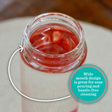 Juice Bottles - 4 Pack Wide Mouth Glass Bottles with Lids - for Juicing, Smoothies, Infused Water, Beverage Storage - 16oz, BPA