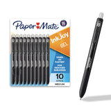 Paper Mate InkJoy Black Gel Pens Medium Point (0.7 mm) Comfort Grip 10 Count Fast Dry Ink Ideal for Smooth Writing, Pack of 12