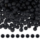 TOAOB 580pcs 6mm Natural Black Volcanic Lava Beads Rock Stone Beading Loose Round Gemstone Beads for DIY Crafts Decoration
