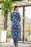 Anni Designer Women'S Cotton Blend Printed Straight Kurta With Pant & Dupatta (Jdp Blue_Xl_Blue_X-Large),Blue,XL,Cotton Blend,Regular,