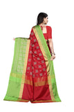 Om Sai Latest Creation Soft Cotton & Silk Saree For Women Half Sarees Under 349 2020 Beautiful For Women Saree Free Size With Blouse Piece (Royal Red-Green)