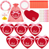 Tondiamo 48 Sets Mom Bracelet Making Kit Mother's Day Mom Letter Heart Beads Bracelets with Heart Gift Cards and Bags DIY Thankf