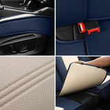 LINGVIDO Leather Car Seat Covers, Breathable Automotive Cover Cushion Accessories for Cars & SUV Truck Universal Fit Set (Blue &