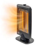Comfort Zone Oscillating Portable Space Heater, Flat Panel, Halogen, Infrared, Electric, Adjustable Tilt, Overheat Sensor, Stay-