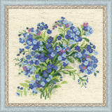 Riolis 14 Count Forget Me Nots Counted Cross Stitch Kit, 8 X 8