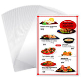 Zhanmai 96 Pcs Clear Vinyl Menu Cover 8.5'' x 14'' Reusable Menu Holder Restaurant Menu Covers Double Sided 2 View Menu Sleeves,