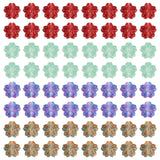 FASHEWELRY 80Pcs Crystal Flower Beads for Jewelry Making, Colorful Cherry Blossom Floral Glass Flower Beads Handmade Craft Space