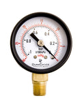 1-1/2 Utility Vacuum Pressure Gauge, WOG, Black Steel, 1/8 NPT Lower Mount, 30HG/0PSI