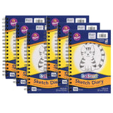 Art Street Sketch Book, Lightweight, 9 x 6, 100 Sheets, Pack of 6