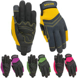 SAVJOB Women's Light-Duty Work Gloves, Yellow, Small