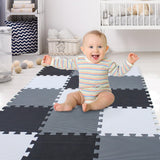 XMTMMD Soft Non-Toxic Foam Baby Play Mat | Toddler Playmat | EVA Foam Interlocking Tiles for Gym, Nursery, Playroom | 18 Squares