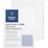 Business Source Punched Laser Index Dividers - Set of 8 Tabs - White (36688)