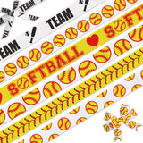 NUVCELKA Softball Ribbon, 6 Pack (5/8 Inch x 3 Yards Each), Grosgrain Sport Ball Ribbon for Hair Bows, Team Banners, Crafts, DIY