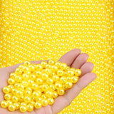 XIANNVXI Yellow Pearl Beads for Jewelry Making 500Pcs 8mm Round Yellow Pearl Beads with Hole for Crafs Bracelets Necklace Making