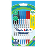 Paper Mate Kilometrico Ballpoint Pens | Long Writing with Medium Point (1.0mm) | Black, Blue & Red Ink | 80% Recycled Plastic | 