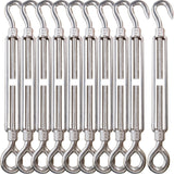1/2 Turnbuckle Lsqurel 10PCS 304 Stainless Steel Turnbuckle Hook and Eye Heavy Duty M12 Tensioner Adjustable Shade Sail Hardware